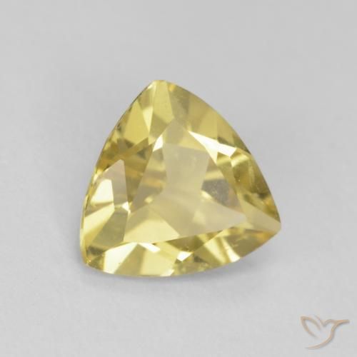0.96 ct Yellow Beryl Stone, Natural Beryl in Trillion Facet Shape for Sale
