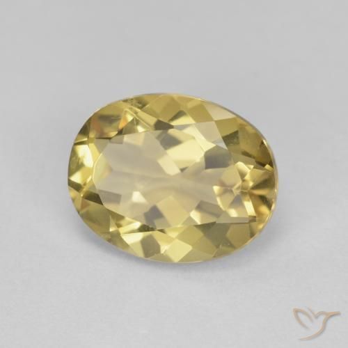 2.24 ct Yellow Beryl Stone, Natural Beryl in Oval Facet Shape for Sale