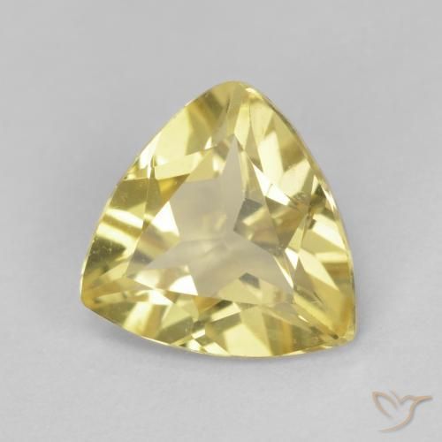 1.36 ct Yellow Beryl Stone, Natural Beryl in Trillion Facet Shape for Sale