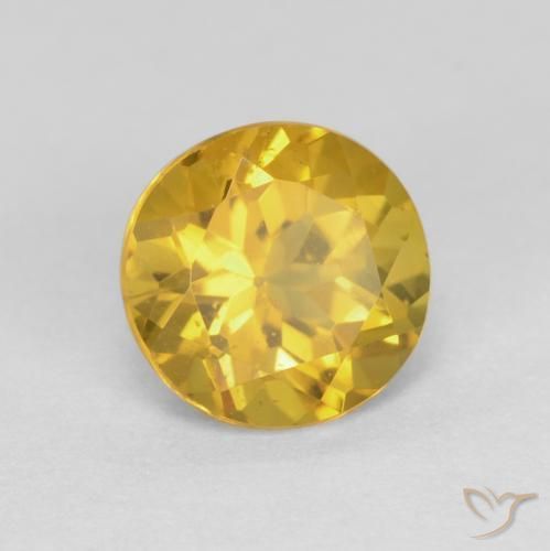 1.41 ct Yellow Beryl Stone, Natural Beryl in Round Facet Shape for Sale