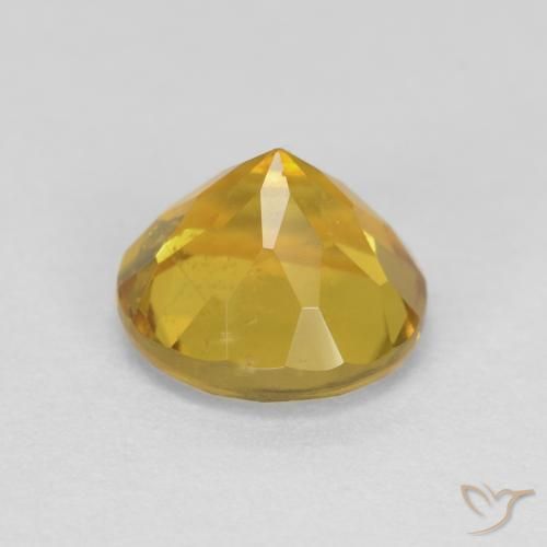 Beryl Gemstone in 7 mm (calibrated) Size for Sale, Beryl Stone in Deep Yellow Color