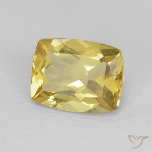 1.42 ct Yellow Beryl Stone, Natural Beryl in Cushion-Cut Shape for Sale