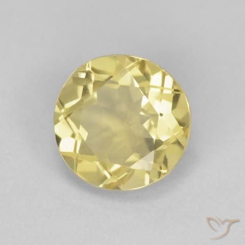 1.38 ct Yellow Beryl Stone, Natural Beryl in Round Facet Shape for Sale