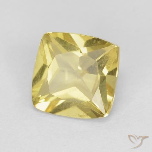 0.91 ct Yellow Beryl Stone, Natural Beryl in Cushion-Cut Shape for Sale