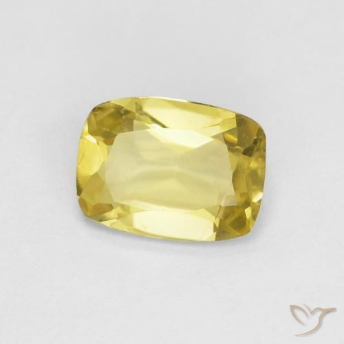 0.75 ct Yellow Beryl Stone, Natural Beryl in Cushion-Cut Shape for Sale