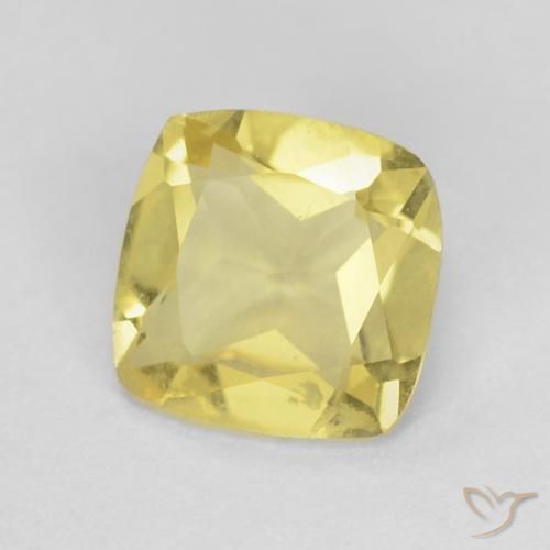 0.65 ct Yellow Beryl Stone, Natural Beryl in Cushion-Cut Shape for Sale
