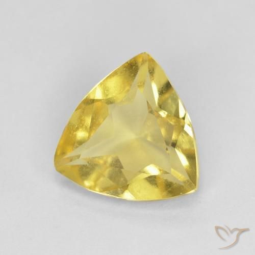 1.30 ct Yellow Beryl Stone, Natural Beryl in Trillion Facet Shape for Sale