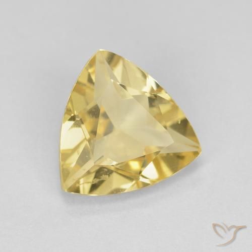 1.38 ct Yellow Beryl Stone, Natural Beryl in Trillion Facet Shape for Sale