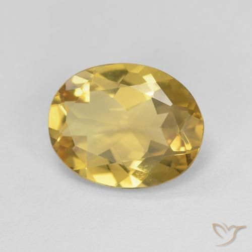 2.06 ct Yellow Beryl Stone, Natural Beryl in Oval Facet Shape for Sale