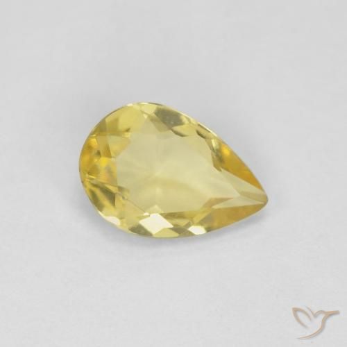 0.50 ct Yellow Beryl Stone, Natural Beryl in Pear Facet Shape for Sale