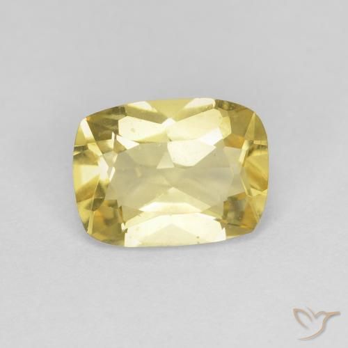 1.23 ct Yellow Beryl Stone, Natural Beryl in Cushion-Cut Shape for Sale