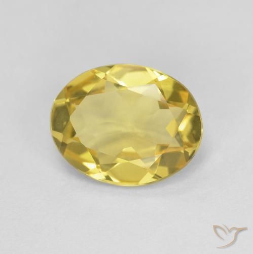 1.55 ct Yellow Beryl Stone, Natural Beryl in Oval Facet Shape for Sale