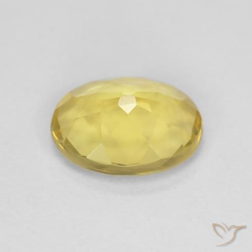 Beryl Gemstone in 9 x 7 mm (calibrated) Size for Sale, Beryl Stone in Medium Yellow Color