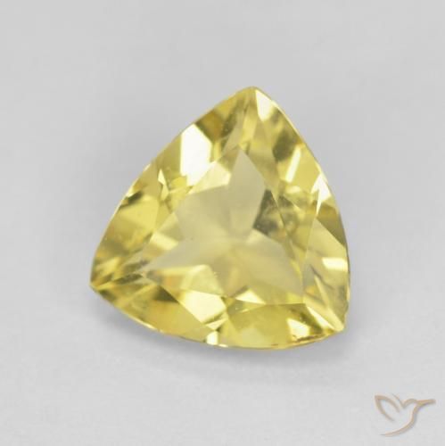 1.46 ct Yellow Beryl Stone, Natural Beryl in Trillion Facet Shape for Sale