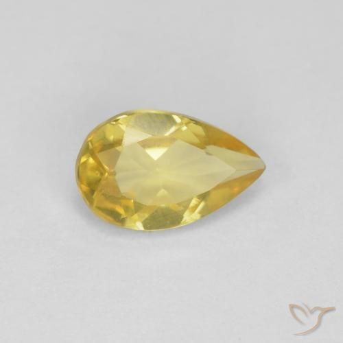 0.78ct Natural Light Golden-Yellow Beryl, Pear Shape, VVS-VS