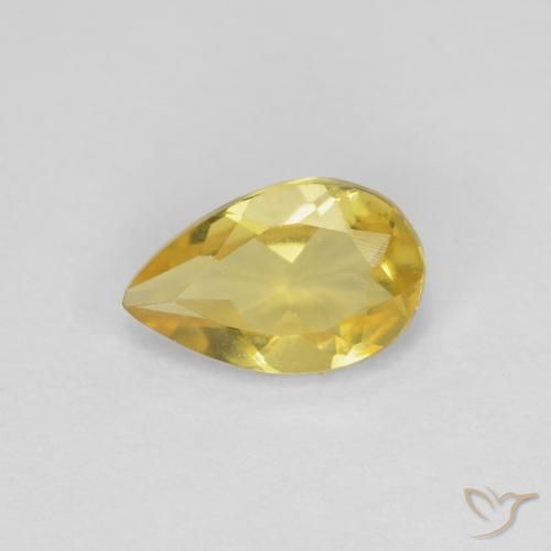 0.78 ct Yellow Beryl Stone, Natural Beryl in Pear Facet Shape for Sale