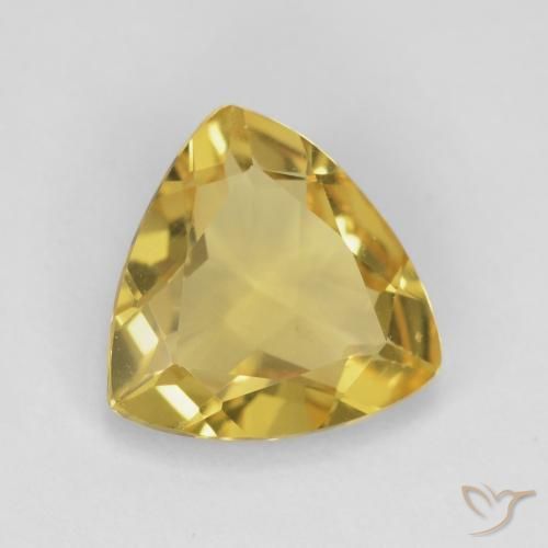 1.83 ct Yellow Beryl Stone, Natural Beryl in Trillion Facet Shape for Sale