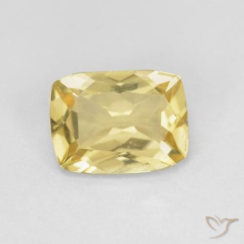 1.31 ct Yellow Beryl Stone, Natural Beryl in Cushion-Cut Shape for Sale