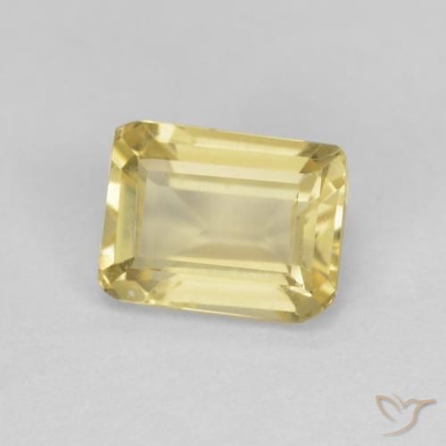 1.05ct Natural Very Light Dijon Yellow Beryl, Emerald Cut, VVS-VS