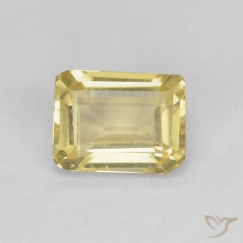 1.05 ct Yellow Beryl Stone, Natural Beryl in Octagon Step Cut Shape for Sale
