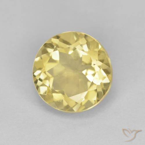 1.98 ct Yellow Beryl Stone, Natural Beryl in Round Facet Shape for Sale