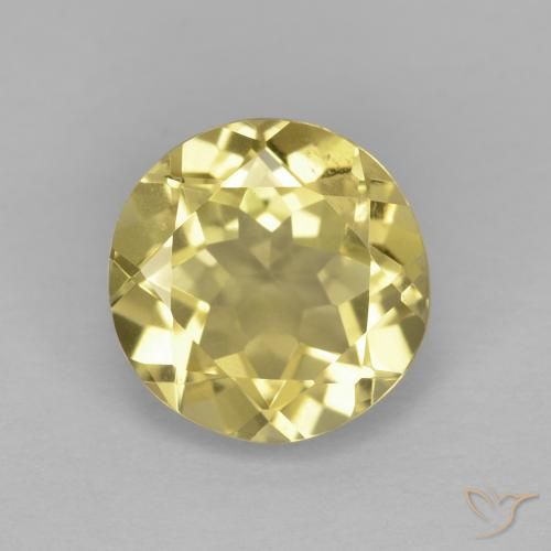 1.89ct Natural Light Yellow Beryl, Round, VVS-VS