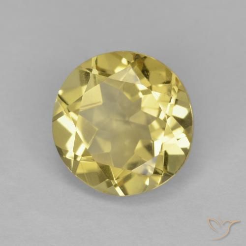 1.89 ct Yellow Beryl Stone, Natural Beryl in Round Facet Shape for Sale
