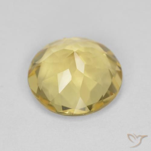 Beryl Gemstone in 9 mm (calibrated) Size for Sale, Beryl Stone in Medium-Light Yellow Color