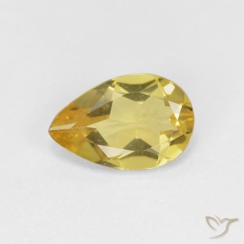 1.02ct Natural Light Yellow Beryl, Pear Shape, VVS, Photo A