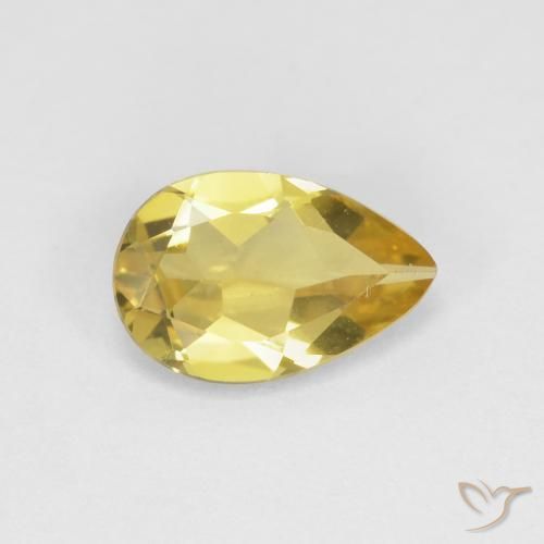 1.02 ct Yellow Beryl Stone, Natural Beryl in Pear Facet Shape for Sale
