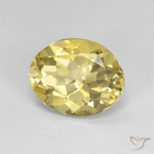 3.00 ct Yellow Beryl Stone, Natural Beryl in Oval Facet Shape for Sale