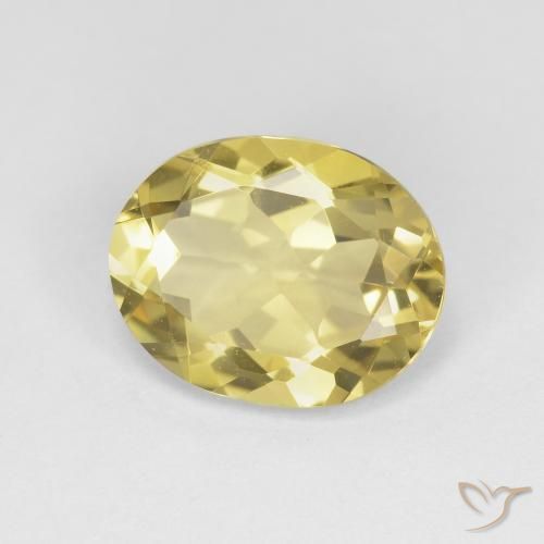 2.89 ct Yellow Beryl Stone, Natural Beryl in Oval Facet Shape for Sale