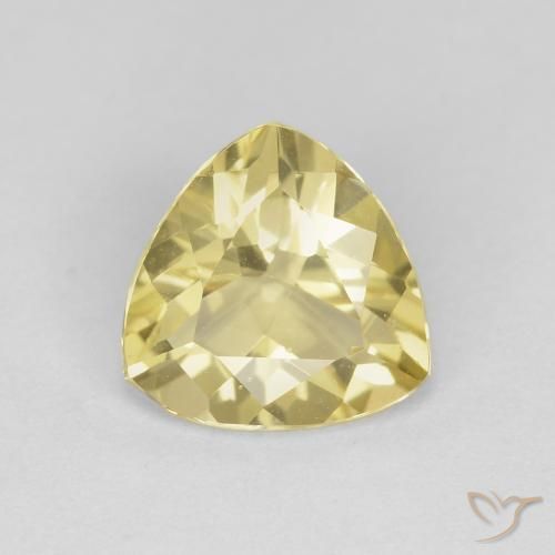 1.47ct Natural Medium-Light Yellow Beryl, Trillion, VVS