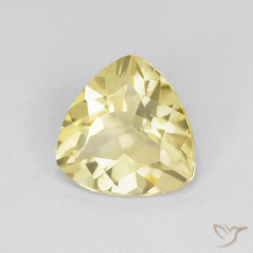 1.47 ct Yellow Beryl Stone, Natural Beryl in Trillion Facet Shape for Sale