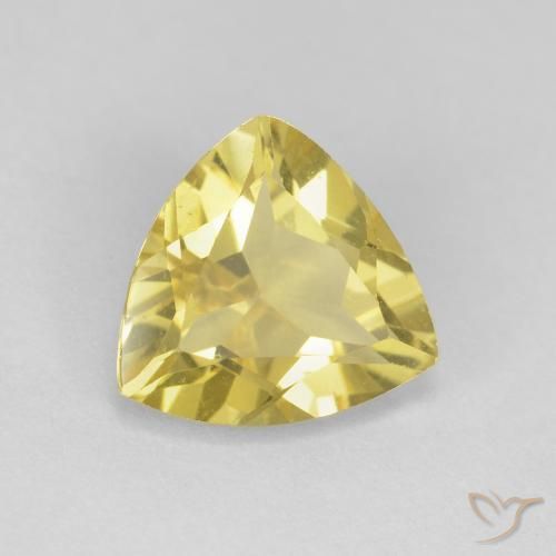 1.41 ct Yellow Beryl Stone, Natural Beryl in Trillion Facet Shape for Sale