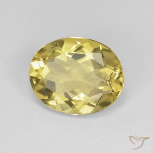 3.13 ct Yellow Beryl Stone, Natural Beryl in Oval Facet Shape for Sale