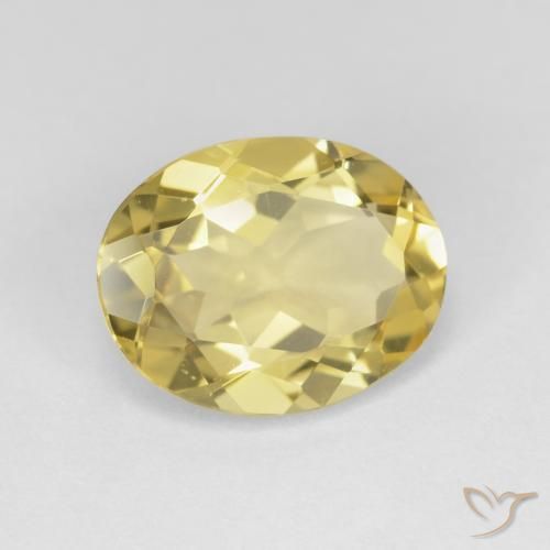 2.95 ct Yellow Beryl Stone, Natural Beryl in Oval Facet Shape for Sale