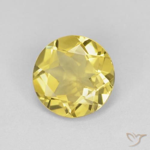 1.48 ct Yellow Beryl Stone, Natural Beryl in Round Facet Shape for Sale