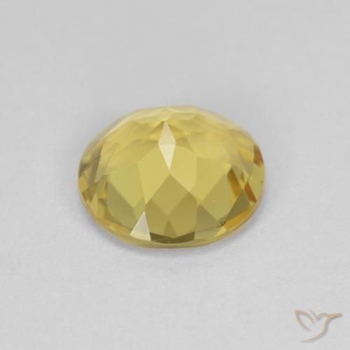 Beryl Gemstone in 8 mm (calibrated) Size for Sale, Beryl Stone in Medium-Light Yellow Color