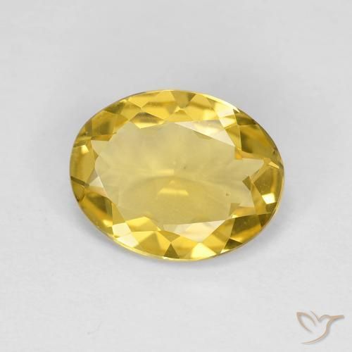 2.11 ct Yellow Beryl Stone, Natural Beryl in Oval Facet Shape for Sale