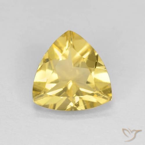 1.28ct Natural Tuscany Yellow Beryl, Trillion, VVS-VS