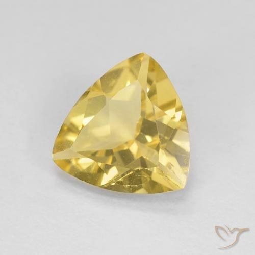 1.28 ct Yellow Beryl Stone, Natural Beryl in Trillion Facet Shape for Sale
