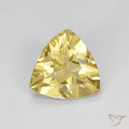 1.28ct Natural Tuscany Yellow Beryl, Trillion, VVS-VS