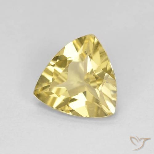 1.28 ct Yellow Beryl Stone, Natural Beryl in Trillion Facet Shape for Sale