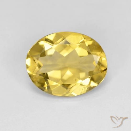 2.87ct Natural Medium Yellow Beryl, Oval, VVS-VS