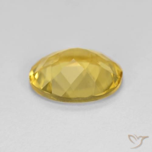 Beryl Gemstone in 11 x 9 mm (calibrated) Size for Sale, Beryl Stone in Medium Yellow Color