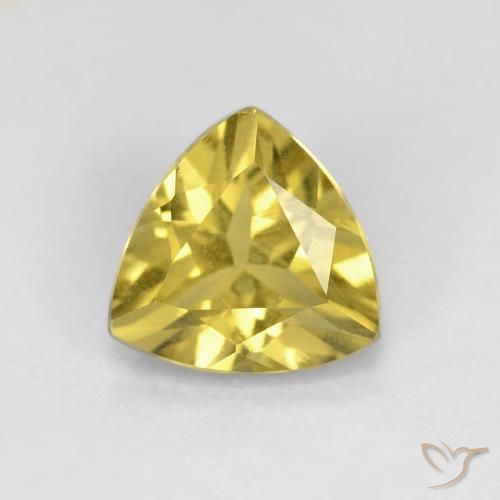 1.08 ct Yellow Beryl Stone, Natural Beryl in Trillion Facet Shape for Sale
