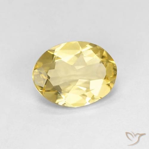1.53 ct Yellow Beryl Stone, Natural Beryl in Oval Facet Shape for Sale
