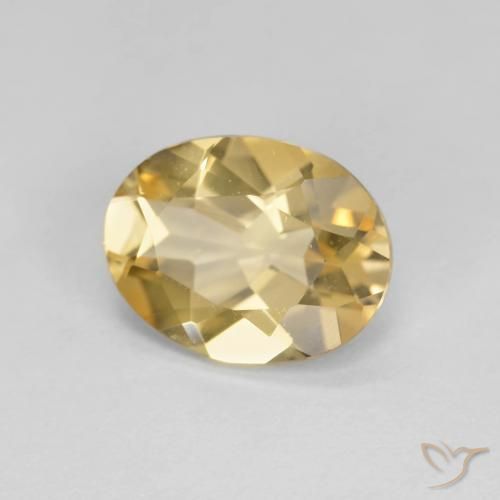 1.58 ct Golden Beryl Stone, Natural Beryl in Oval Facet Shape for Sale