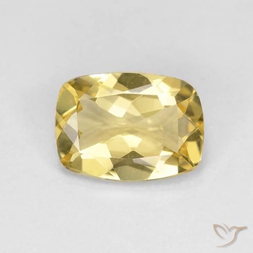 1.34ct Natural Tuscany Yellow Beryl, Cushion, VVS